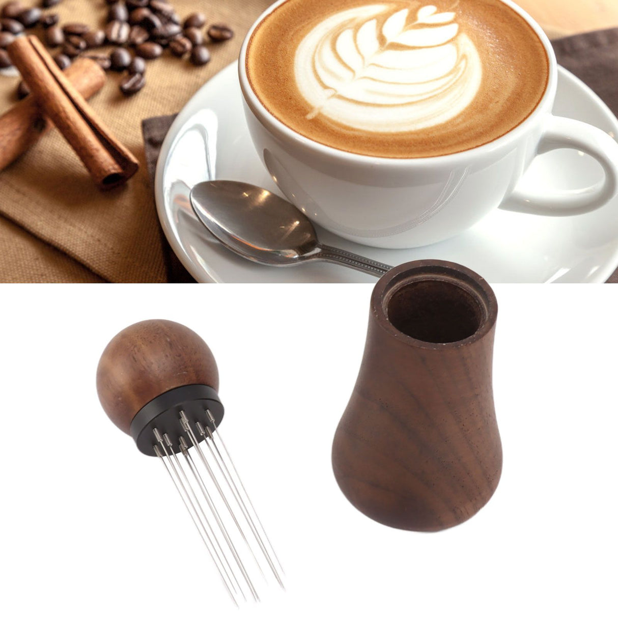 Coffee Stirring Tamper 10 Needles Stainless Steel Coffee Hand Distribution Tool for Home