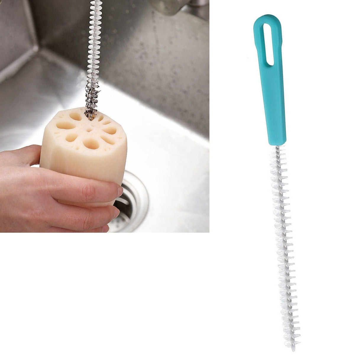 Sewer Drain Brush Nylon Plastic Mini Extra Long Straw Cleaning Brush for Pipe Hole Bottle