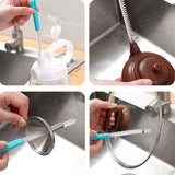 Sewer Drain Brush Nylon Plastic Mini Extra Long Straw Cleaning Brush for Pipe Hole Bottle - Extra Image