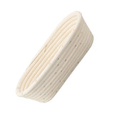 25cm Bread Proofing Basket Set Oval Natural Rattan Sourdough Proofing Basket Dough Scraper Cloth Liner Brush - Front View