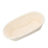 25cm Bread Proofing Basket Set Oval Natural Rattan Sourdough Proofing Basket Dough Scraper Cloth Liner Brush - 45-Degree Angle
