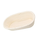 25cm Bread Proofing Basket Set Oval Natural Rattan Sourdough Proofing Basket Dough Scraper Cloth Liner Brush - Close-Up Angle