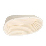 25cm Bread Proofing Basket Set Oval Natural Rattan Sourdough Proofing Basket Dough Scraper Cloth Liner Brush - Low Angle