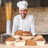 25cm Bread Proofing Basket Set Oval Natural Rattan Sourdough Proofing Basket Dough Scraper Cloth Liner Brush - Extra Image