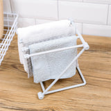 Countertop Dishcloth Drying Rack 4 Arms Folding Vertical Hand Towel Stand Dish Rag Storage Holder for Kitchen Light Gray - Extra Image