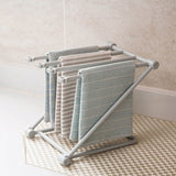 Countertop Dishcloth Drying Rack 4 Arms Folding Vertical Hand Towel Stand Dish Rag Storage Holder for Kitchen Light Gray