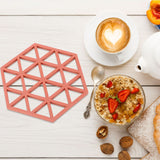 5pc Silicone Hexageon Placemat Heat Insulation Dish Cup Bowl Mat for Dining Table Red