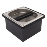 Coffee Knock Box Rubber Coffee Box with Removable Stainless Steel Ground Container for Cafe Bar S