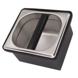 Coffee Knock Box Rubber Coffee Box with Removable Stainless Steel Ground Container for Cafe Bar S - 45-Degree Angle