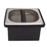 Coffee Knock Box Rubber Coffee Box with Removable Stainless Steel Ground Container for Cafe Bar S - Close-Up Angle