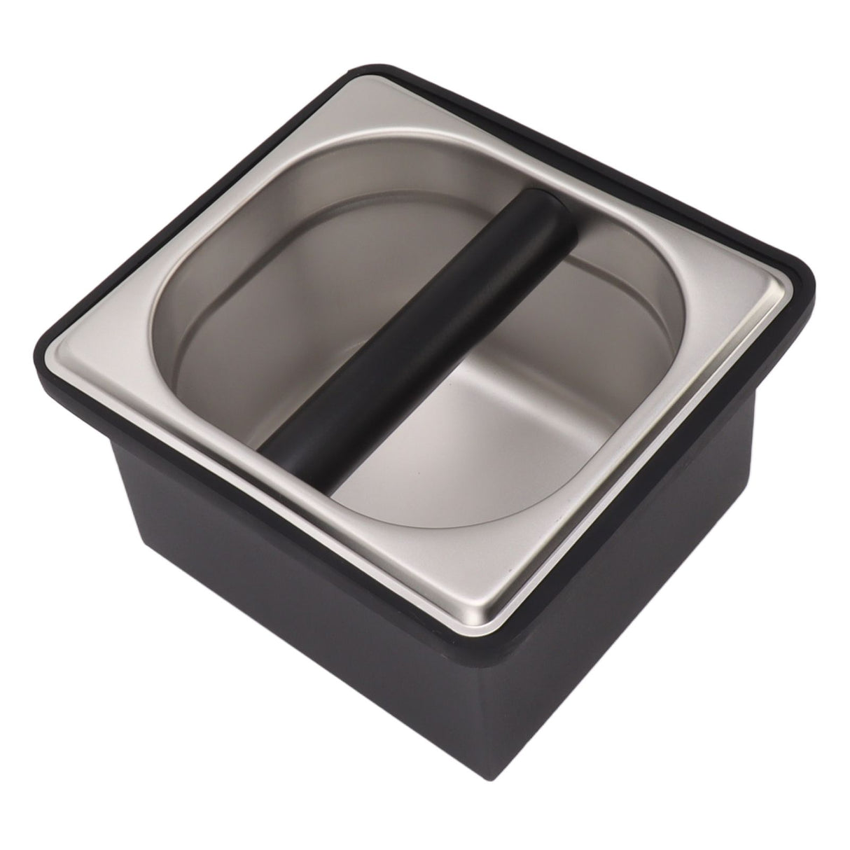 Coffee Knock Box Rubber Coffee Box with Removable Stainless Steel Ground Container for Cafe Bar S