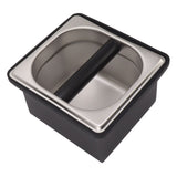 Coffee Knock Box Rubber Coffee Box with Removable Stainless Steel Ground Container for Cafe Bar S