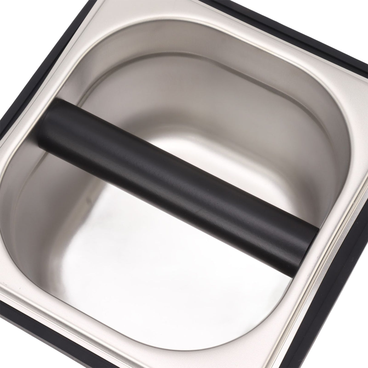 Coffee Knock Box Rubber Coffee Box with Removable Stainless Steel Ground Container for Cafe Bar S