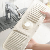 Silicone Sink Faucet Mat Foldable Thicken Soft Silicone Faucet Water Catcher Mat Sink Draining Pad for Kitchens Bathrooms