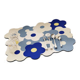 Kitchen Counter Dish Drying Mat Refreshing Cute Elegant Heat Resistant Absorbent Dishes Drain Mat Blue and White 11.8 X 15.7in