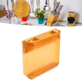 Wall Mounted Knife Holder Ultrathin Plastic Installation Box Storage Rack for Kitchen Yellow
