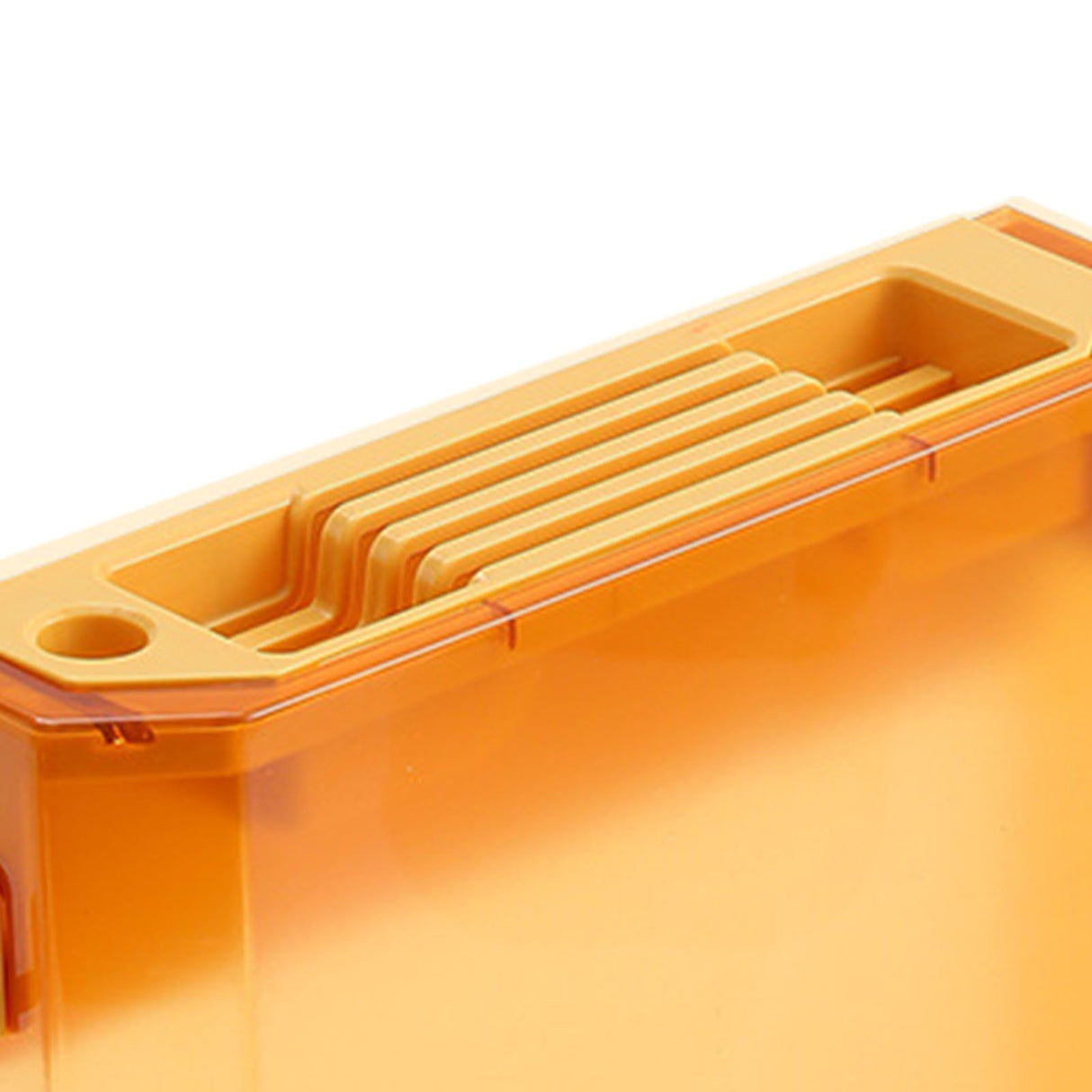 Wall Mounted Knife Holder Ultrathin Plastic Installation Box Storage Rack for Kitchen Yellow