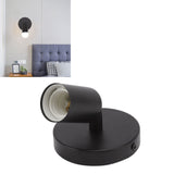 E26 E27 Wall Lamp Holder Modern Simple Wall Lamp Base for Bedroom Living Room Showcase 85‑265V Black - Extra Image