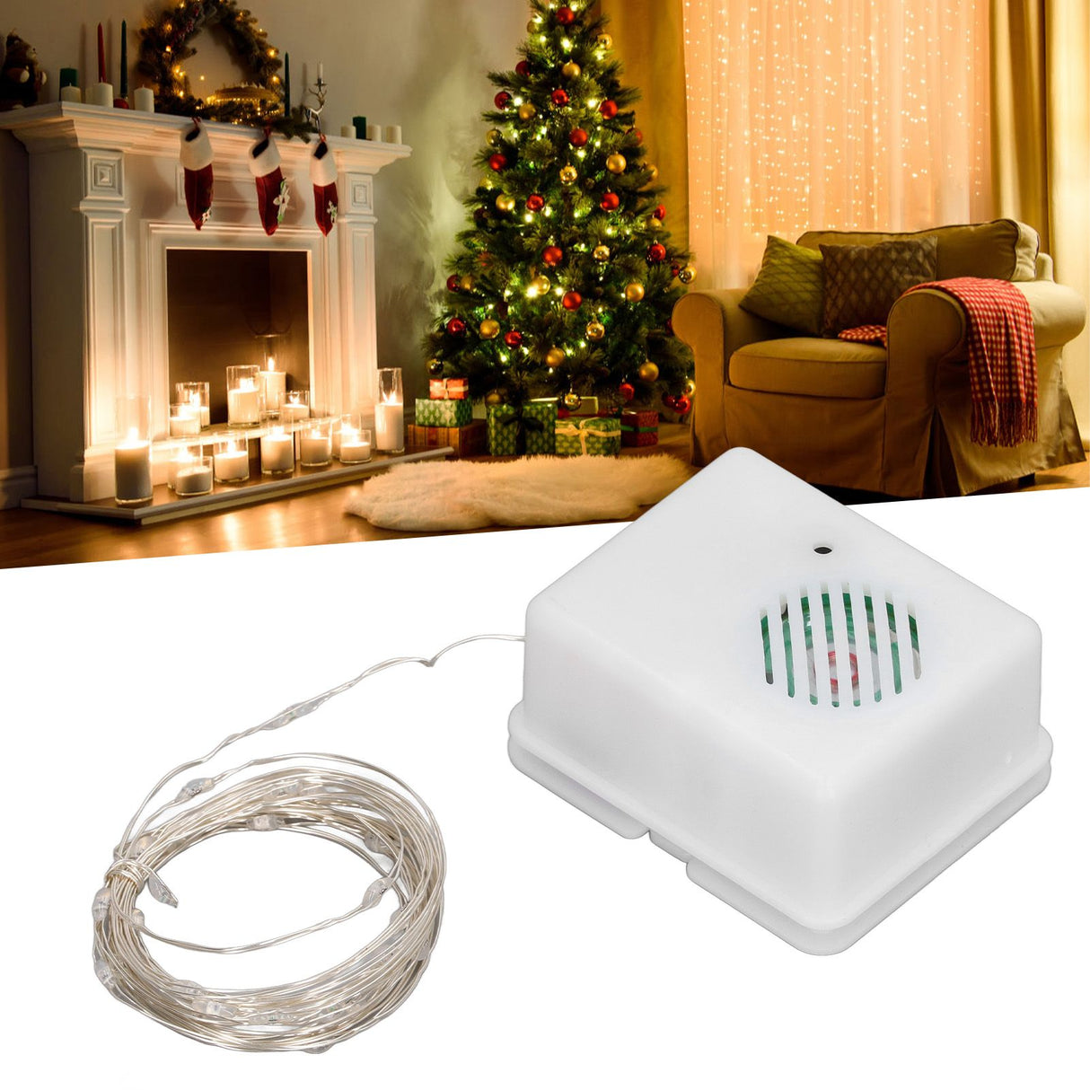 Christmas Decorative Light String Music String Light for Patio Garden Decoration Indoor Outdoor Christmas Tree Parties 3m Warm Light