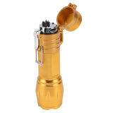 Electric Lighter Waterproof Windproof Aluminum Alloy Portable Lighter with Flashlight 3.7v Gold