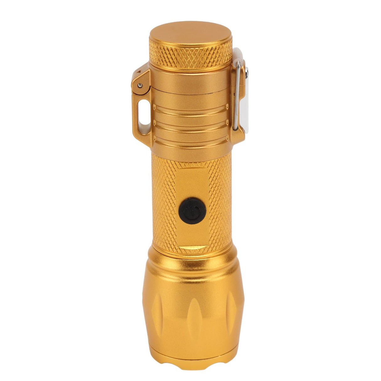 Electric Lighter Waterproof Windproof Aluminum Alloy Portable Lighter with Flashlight 3.7v Gold