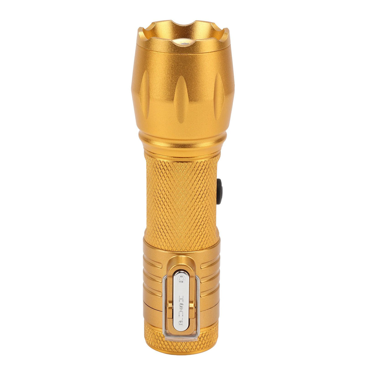 Electric Lighter Waterproof Windproof Aluminum Alloy Portable Lighter with Flashlight 3.7v Gold
