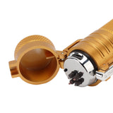 Electric Lighter Waterproof Windproof Aluminum Alloy Portable Lighter with Flashlight 3.7v Gold - Extra Image