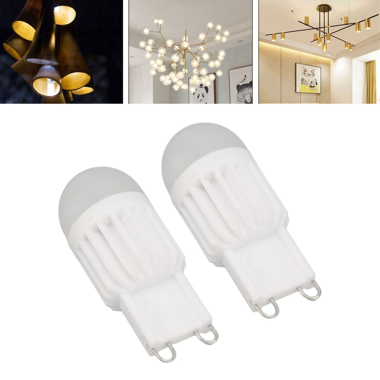 2Pcs G9 LED Light Bulbs Dimmable 180LM 14 Beads Double Pin G9 Base Bulbs for Table Lamp Wall Lamp Chandelier 220V 2W