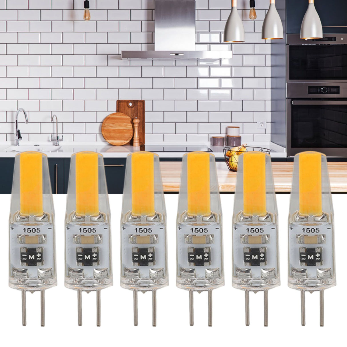 6Pcs G4 Light Bulb Dimmable 2W 180lm LED Bulb for Table Lamp Wall Lamp Chandelier Replacement 120V