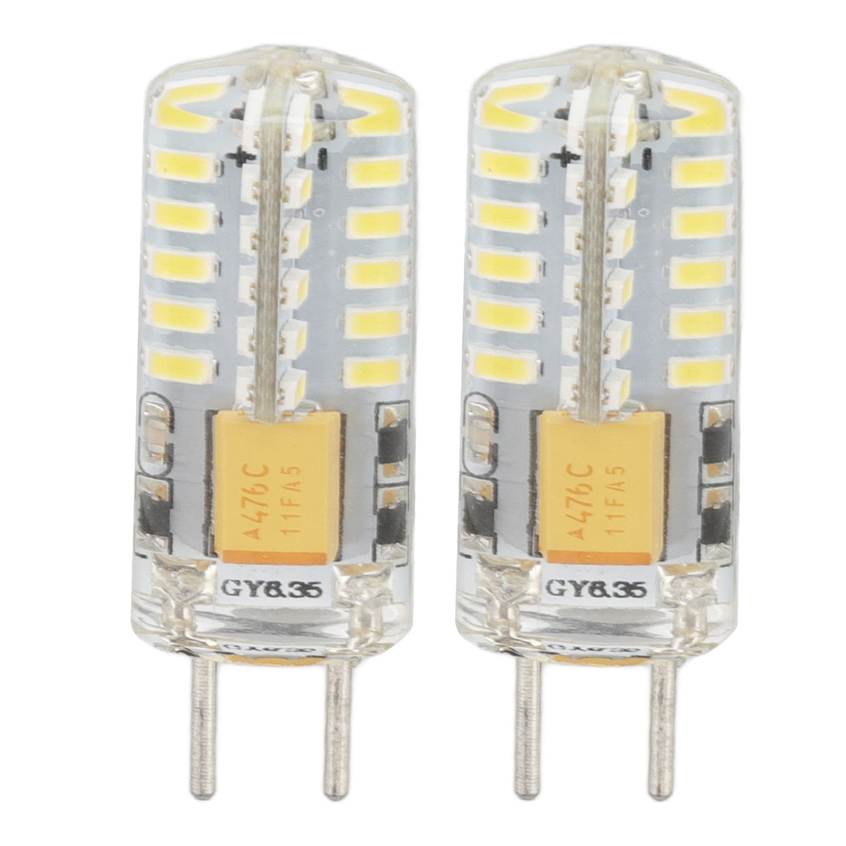 GY6.35 Bulb Eye Protection Energy Saving 6000K 3W 48 LED Light Bulb for Chandelier Table Lamp 12V 2pcs