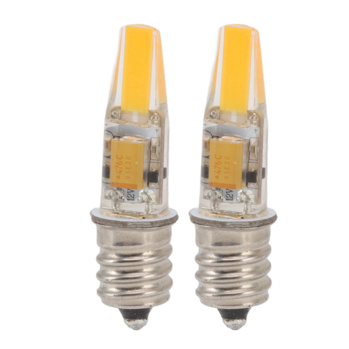 2pcs 2W 12V E12 LED Bulb Energy Saving Power Saving Candelabra Bulb Warm Light Light Bulb