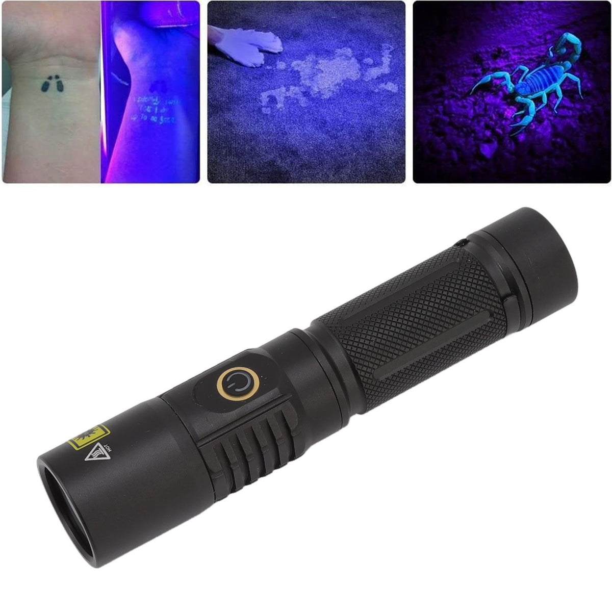 Portable 365nm UV Flashlight LED Black Light Torch for Pet Urine Detection Mineral Resin Solidified Scorpion