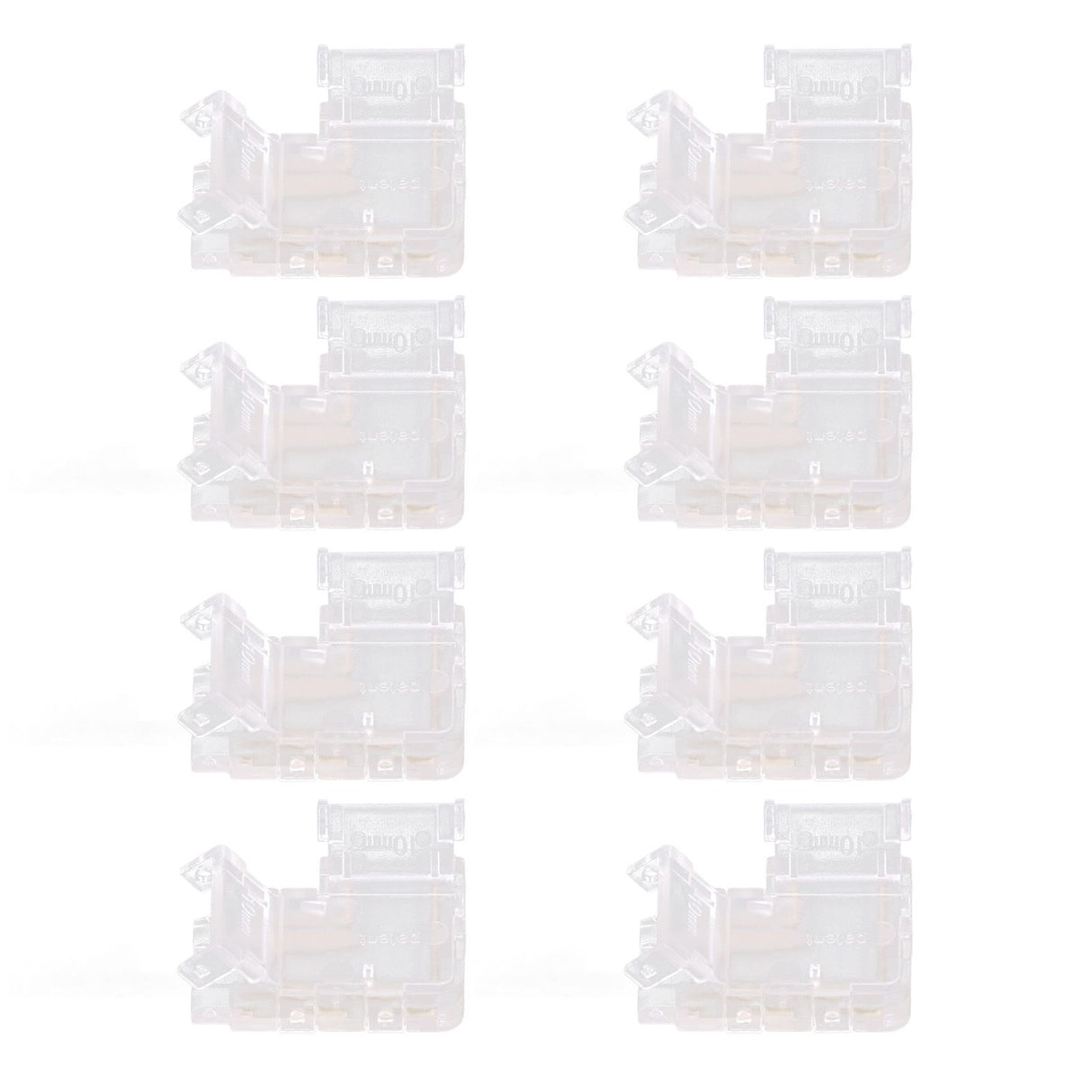 Strip Light Connector 2 Pin Solderless L Shape Seamless Terminal Extension Corner Connector for 10mm COB LED Light 8pcs