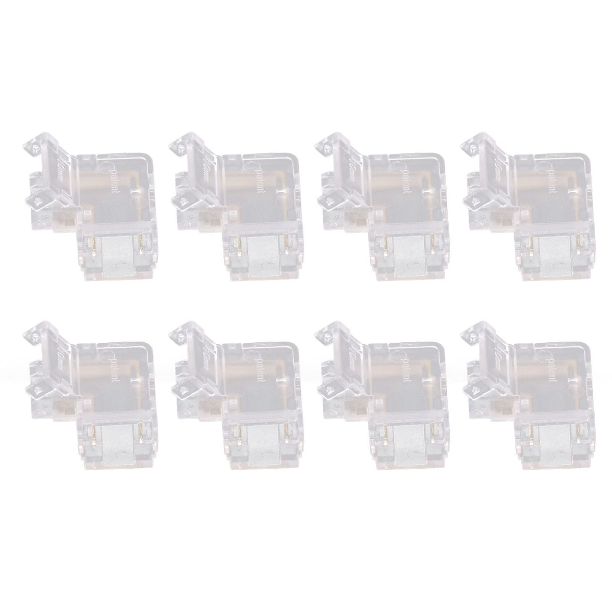 Strip Light Connector 2 Pin Solderless L Shape Seamless Terminal Extension Corner Connector for 10mm COB LED Light 8pcs