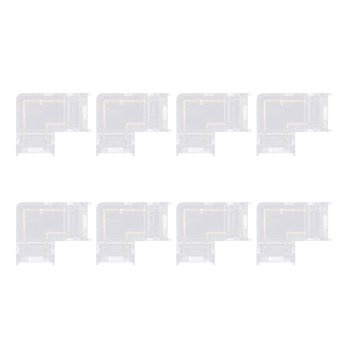 Strip Light Connector 2 Pin Solderless L Shape Seamless Terminal Extension Corner Connector for 10mm COB LED Light 8pcs