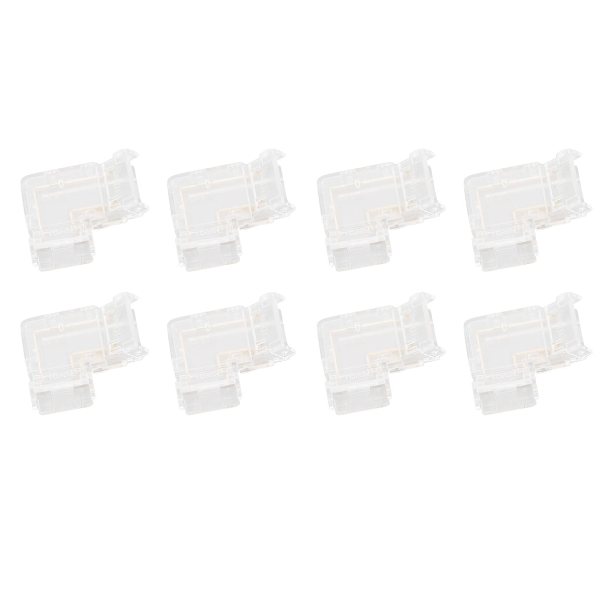 8pcs LED Strip Light Connector Professional Transparent 3Pin L Shaped COB Connector for COB LED Strip Light