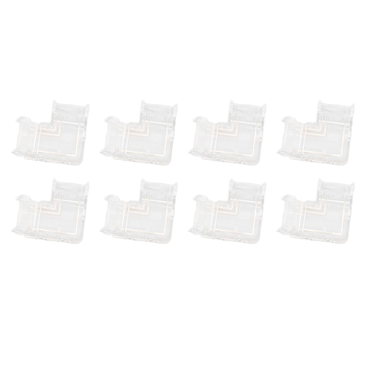 8pcs LED Strip Light Connector Professional Transparent 3Pin L Shaped COB Connector for COB LED Strip Light