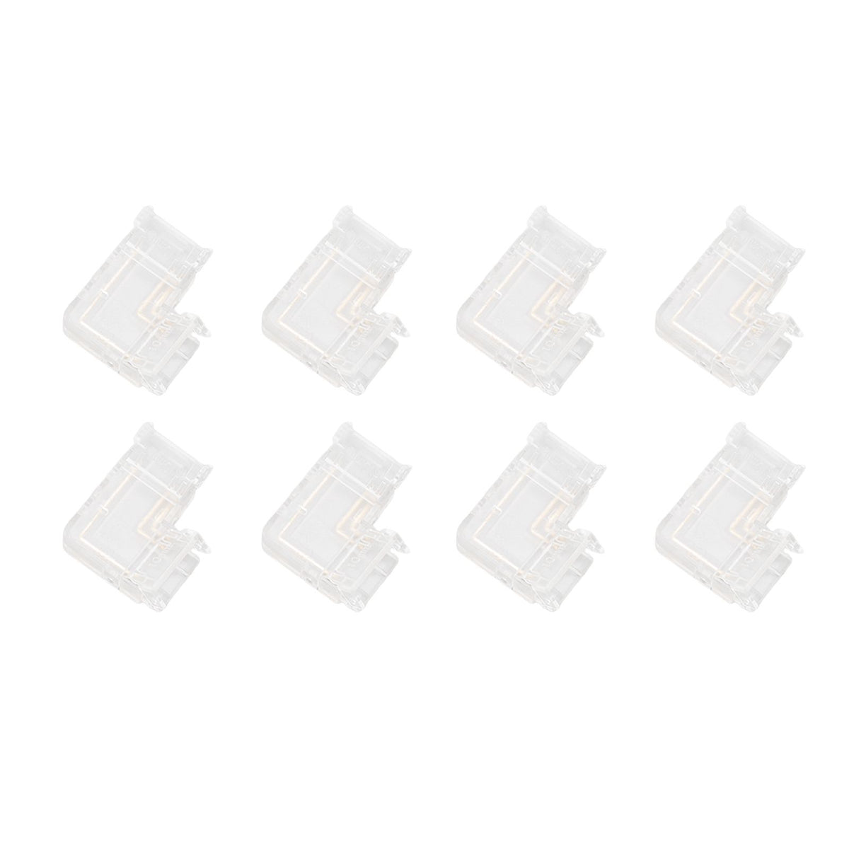 8pcs LED Strip Light Connector Professional Transparent 3Pin L Shaped COB Connector for COB LED Strip Light