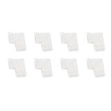 8pcs LED Strip Light Connector Professional Transparent 3Pin L Shaped COB Connector for COB LED Strip Light