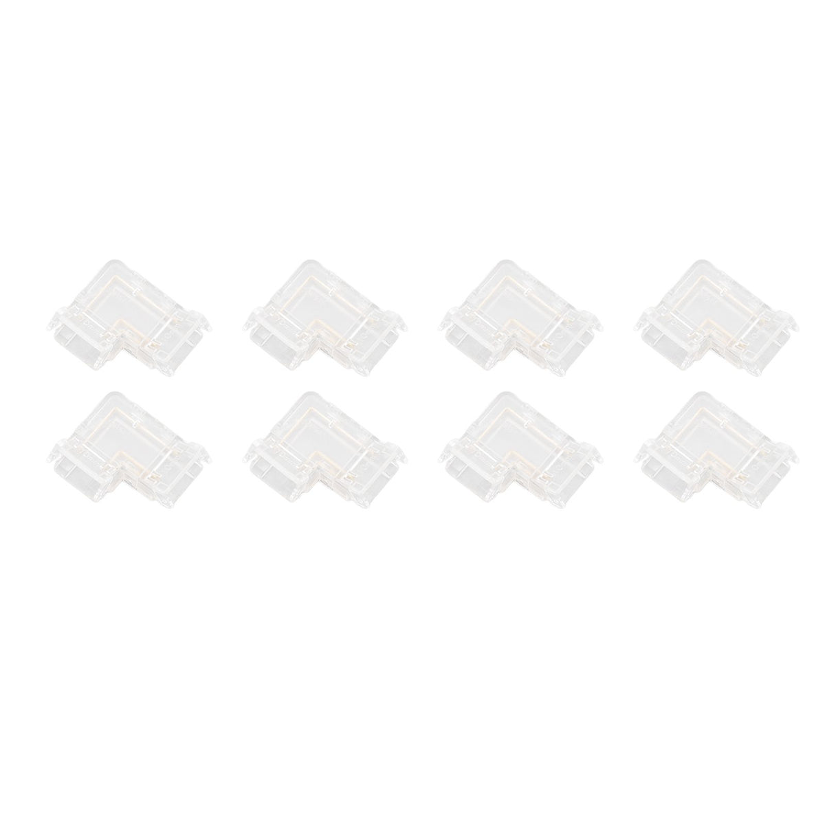 8pcs LED Strip Light Connector Professional Transparent 3Pin L Shaped COB Connector for COB LED Strip Light