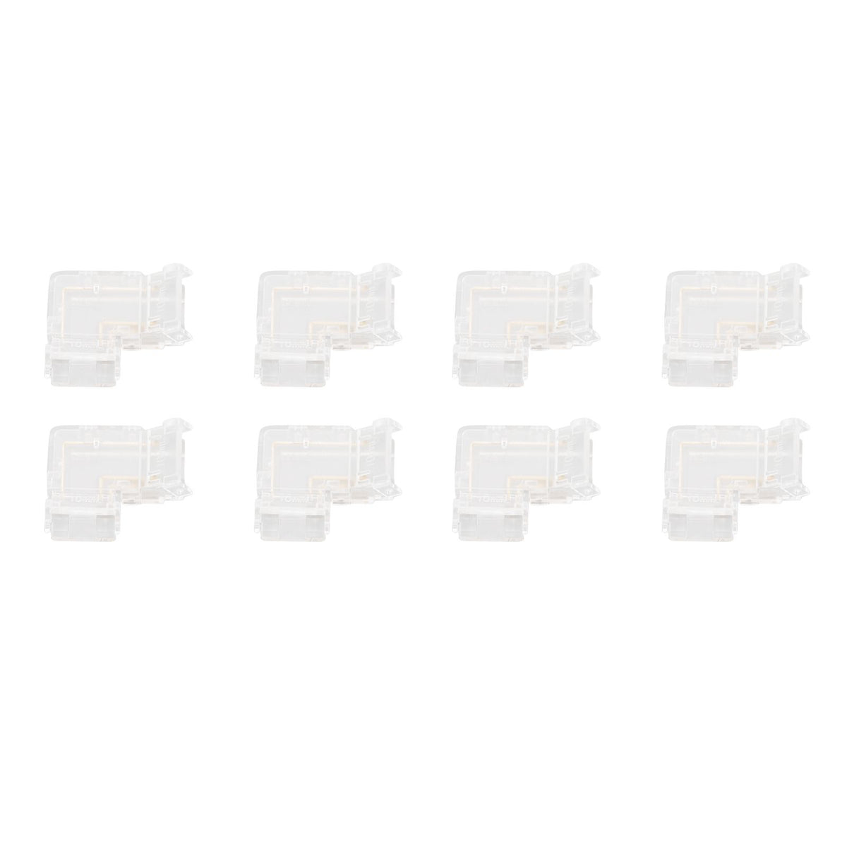 8pcs LED Strip Light Connector Professional Transparent 3Pin L Shaped COB Connector for COB LED Strip Light