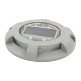 Solar Step Light IP65 Waterproof Round Aluminum Alloy Outdoor LED Stair Lamp for Deck Courtyard Pathway Warm Color