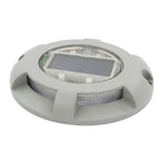 Solar Step Light IP65 Waterproof Round Aluminum Alloy Outdoor LED Stair Lamp for Deck Courtyard Pathway Warm Color