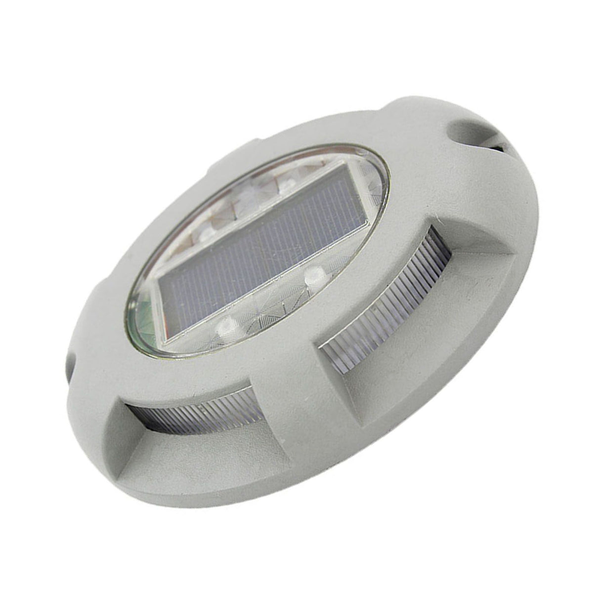 Solar Step Light IP65 Waterproof Round Aluminum Alloy Outdoor LED Stair Lamp for Deck Courtyard Pathway Warm Color