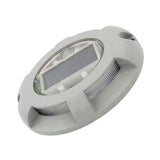 Solar Step Light IP65 Waterproof Round Aluminum Alloy Outdoor LED Stair Lamp for Deck Courtyard Pathway Warm Color - Front View