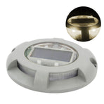 Solar Step Light IP65 Waterproof Round Aluminum Alloy Outdoor LED Stair Lamp for Deck Courtyard Pathway Warm Color