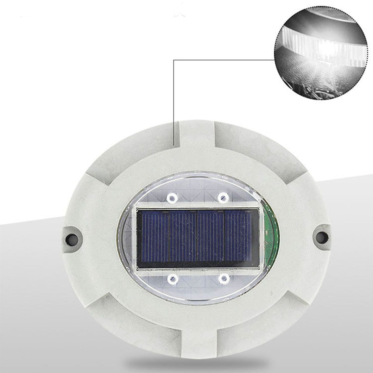 Solar Step Light IP65 Waterproof Round Aluminum Alloy Outdoor LED Stair Lamp for Deck Courtyard Pathway Warm Color