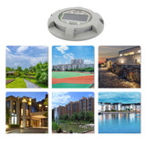 Solar Step Light IP65 Waterproof Round Aluminum Alloy Outdoor LED Stair Lamp for Deck Courtyard Pathway Warm Color