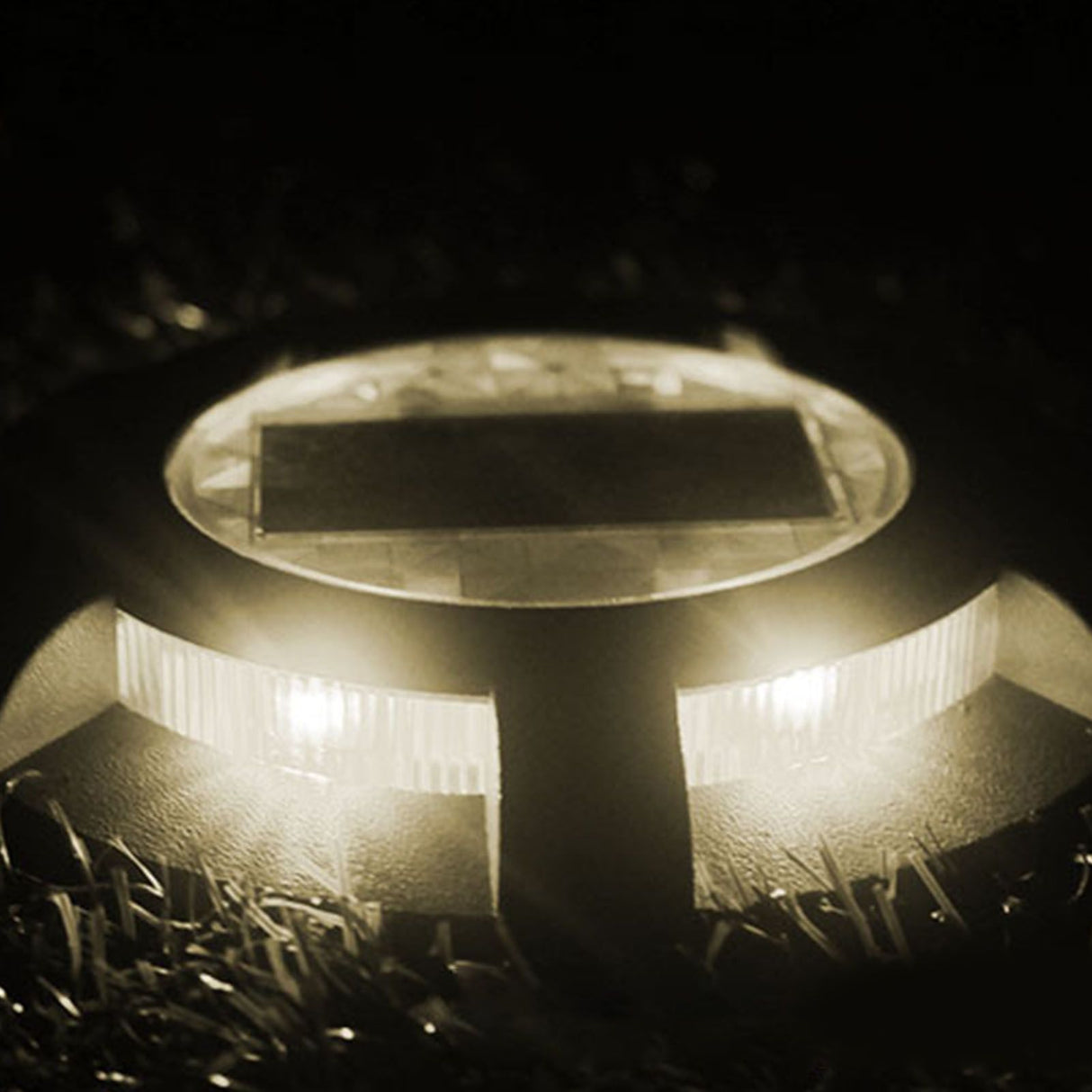 Solar Step Light IP65 Waterproof Round Aluminum Alloy Outdoor LED Stair Lamp for Deck Courtyard Pathway Warm Color