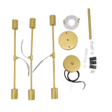 Retro Industrial 6 Light Semi Flush Mount Ceiling Light Fixture Modern Sputnik Chandelier for Art Restaurant Bar Bedroom110‑220V Golden
